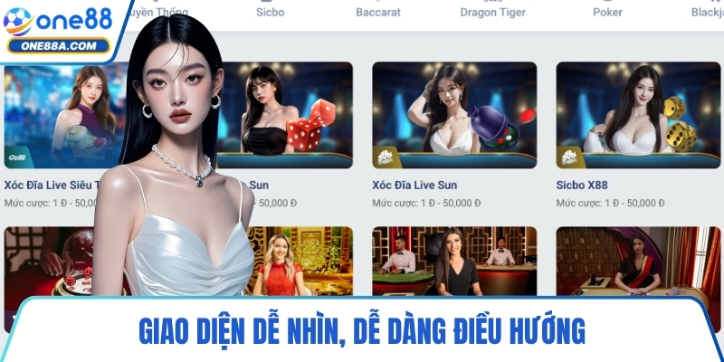 Giao diện dễ nhìn, dễ dàng điều hướng