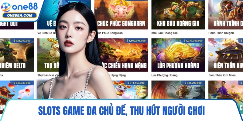 Slots game đa chủ đề, thu hút người chơi